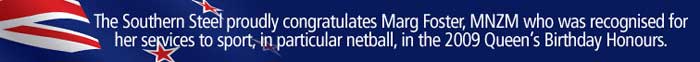 Congratulations Marg Foster MNZM Congratulations Marg Foster MNZM